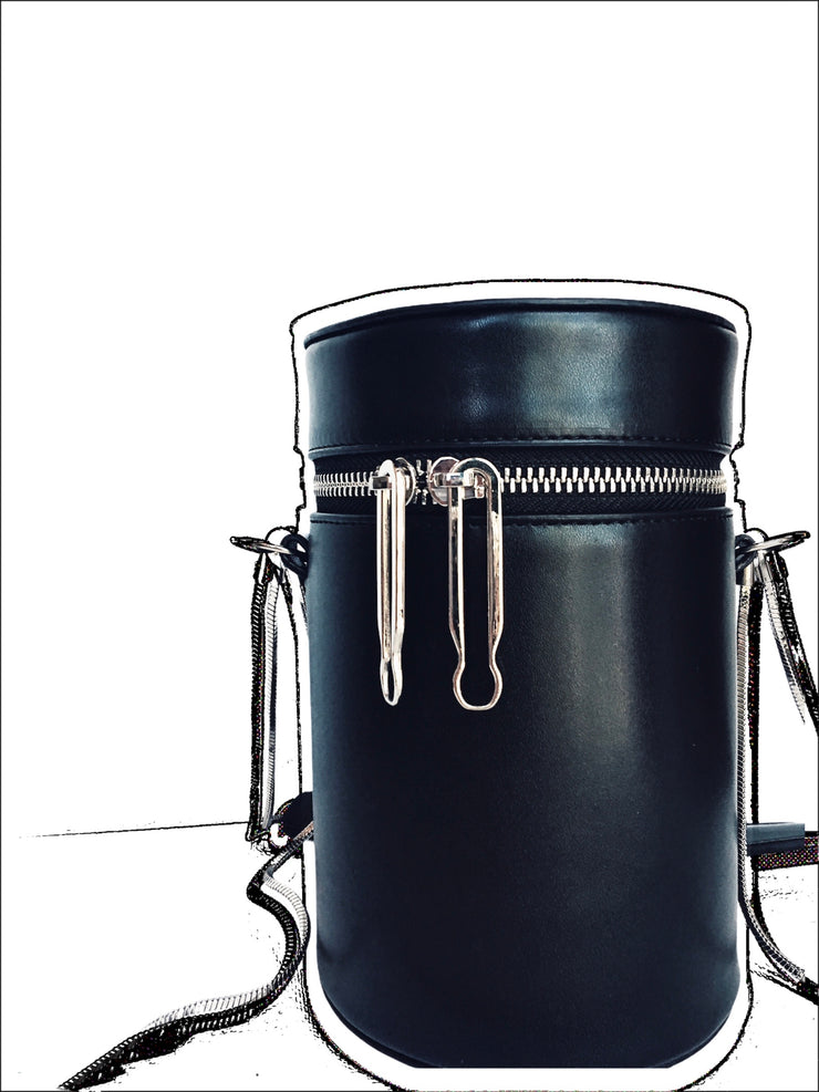 Leather Silver Chain Bucket Bag