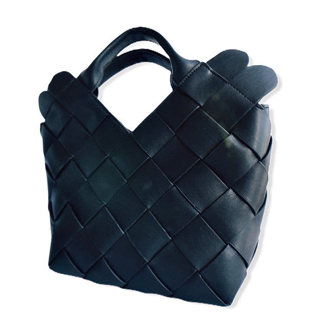 Leather Weave Tote Bag