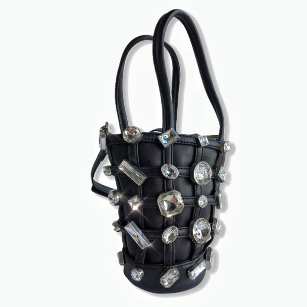 Mini Leather Diamanté Tote