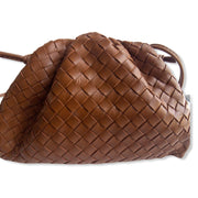 Brown Woven Leather Pouch (small)