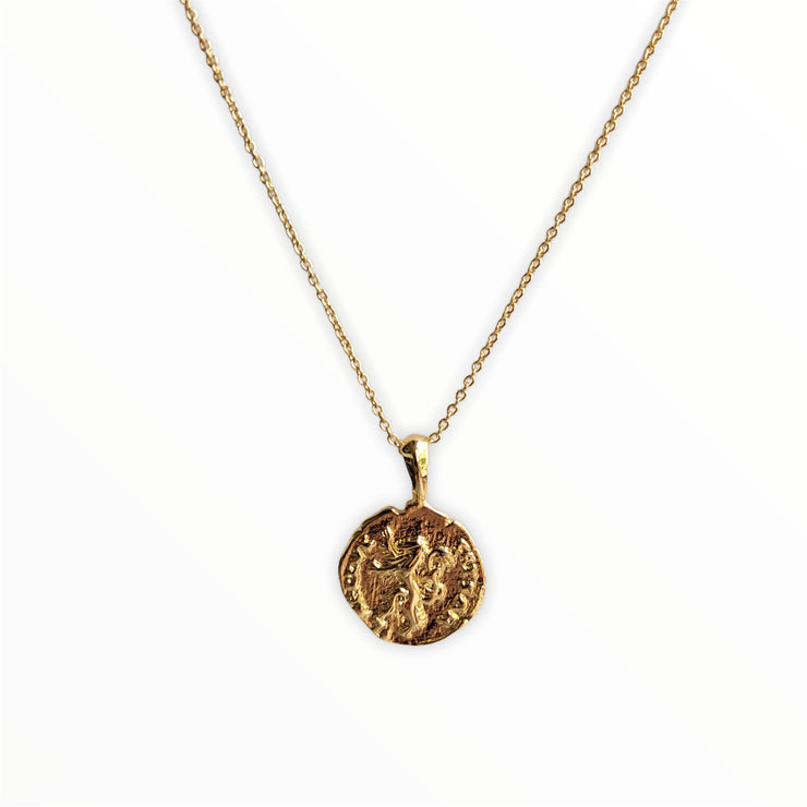 Gold Lion Coin Necklace